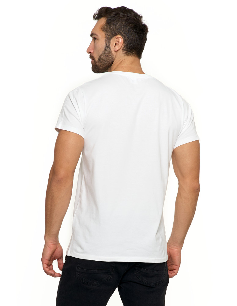 Koszulki i Tank Topy - Koszulka męska T-shirt bawełniana Premium okrągły dekolt BIAŁY  - produkt moraj.pl 5