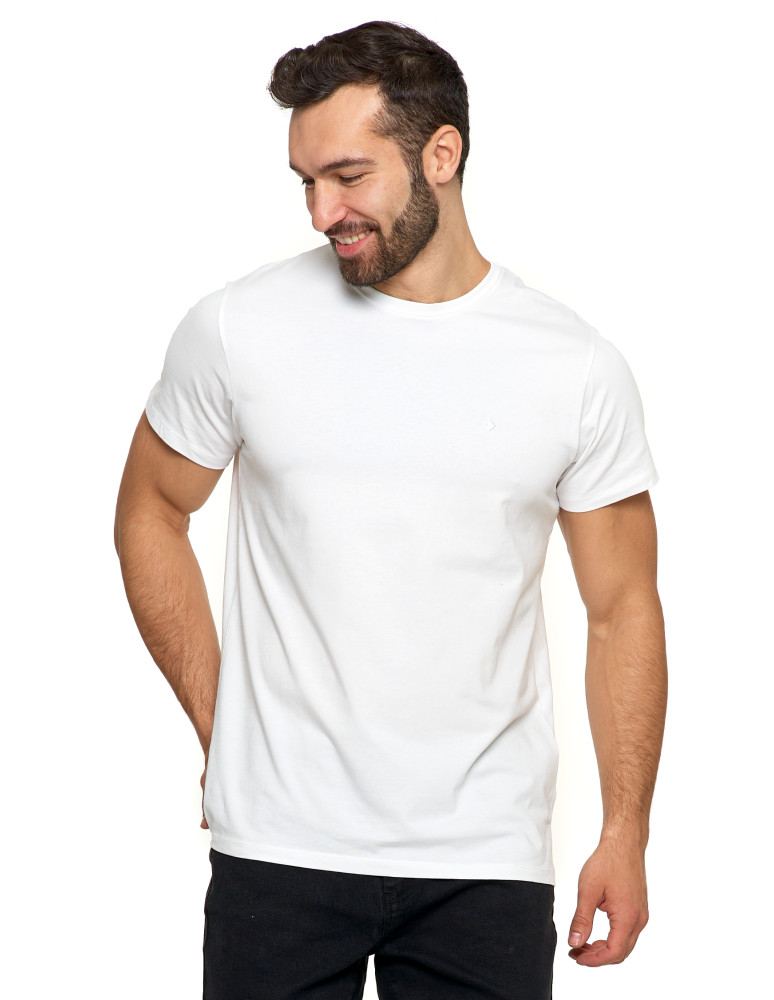 Koszulki i Tank Topy - Koszulka męska T-shirt bawełniana Premium okrągły dekolt BIAŁY - produkt moraj.pl 1