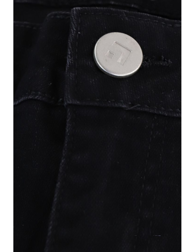 Spodnie damskie - Spodnie damskie jeansowe mom fit CZARNY - produkt moraj.pl 4