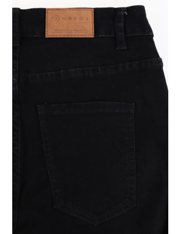 Spodnie damskie - Spodnie damskie jeansowe mom fit CZARNY - produkt 5