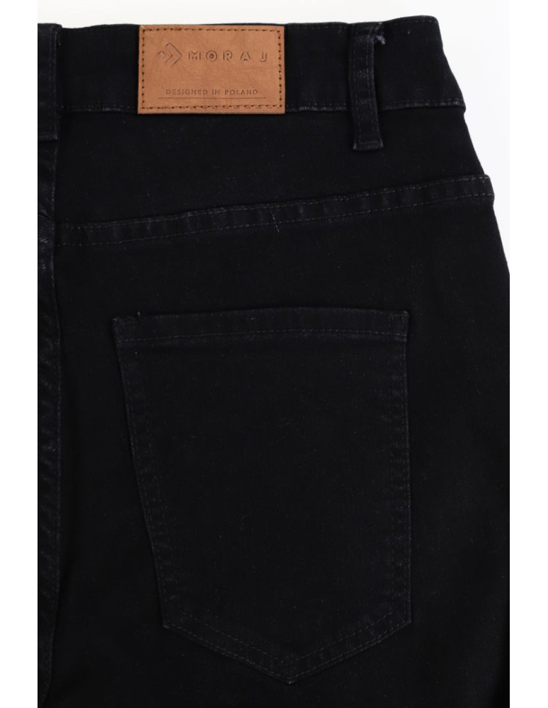 Spodnie damskie - Spodnie damskie jeansowe mom fit CZARNY - produkt moraj.pl 5