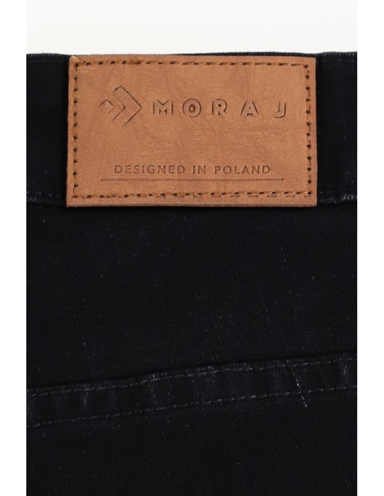 Spodnie damskie - Spodnie damskie jeansowe mom fit CZARNY - produkt moraj.pl 6