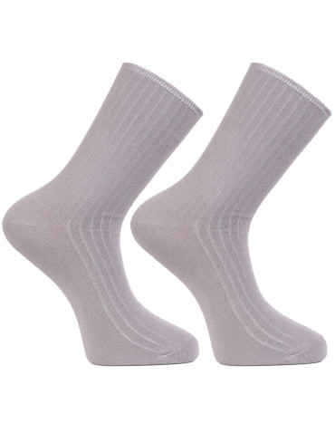 Skarpetki długie - Skarpety męskie długie bezuciskowe nieuciskający ściącz JASNY SZARY - produkt 1