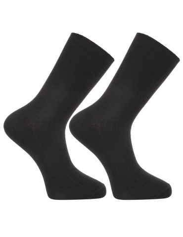 Skarpetki długie - Skarpety męskie długie bezuciskowe nieuciskający ściącz CZARNY - produkt 1