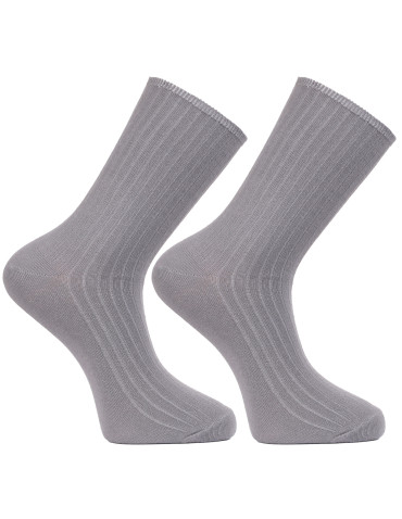 Skarpetki długie - Skarpety męskie długie bezuciskowe nieuciskający ściącz SZARY - produkt 1