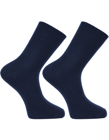 Skarpetki długie - Skarpety męskie długie bezuciskowe nieuciskający ściącz GRANATOWY - produkt 1