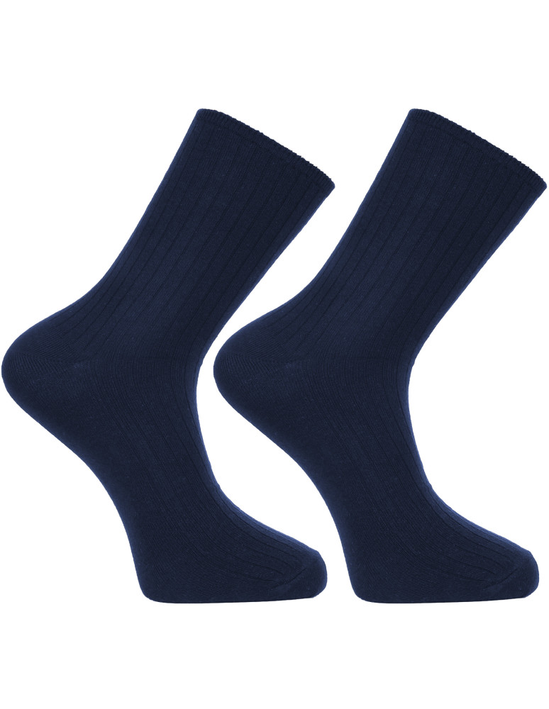 Skarpetki długie - Skarpety męskie długie bezuciskowe nieuciskający ściącz GRANATOWY - produkt moraj.pl 1