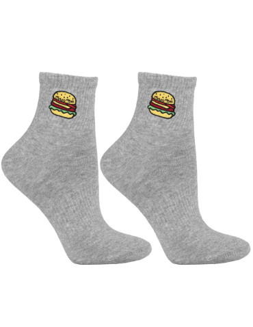 Skarpetki damskie krótkie 3/4 z haftem Fast Food 3-pak - produkt 2