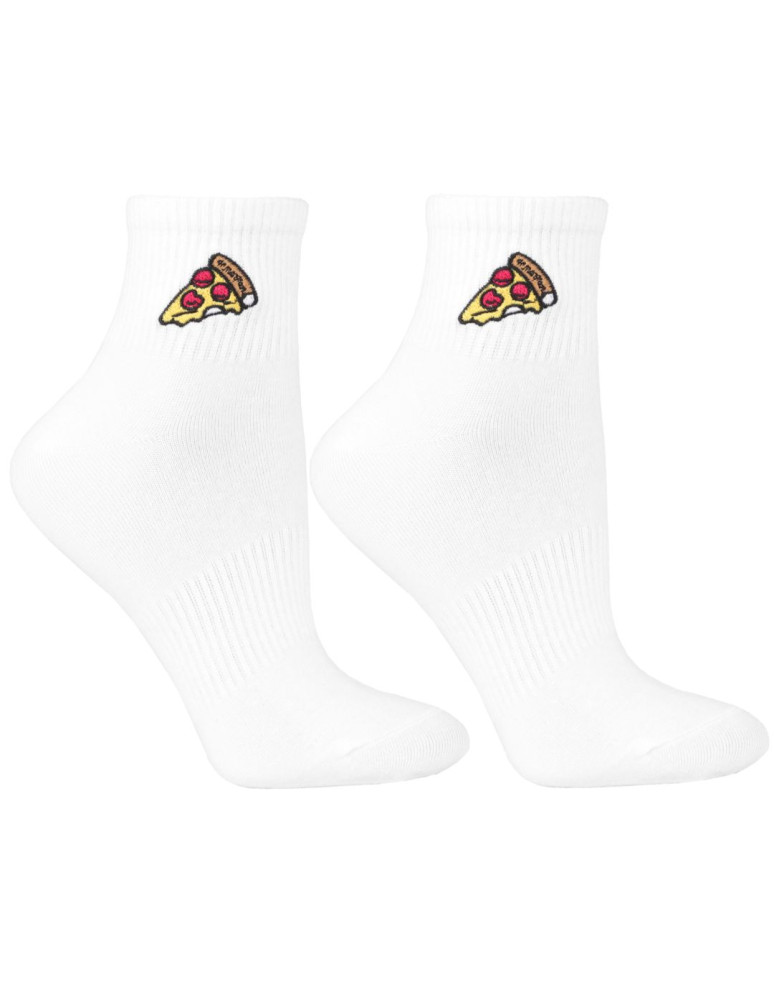 Skarpetki za kostkę - Skarpetki damskie krótkie 3/4 z haftem Fast Food 3-pak WIELOKOLOROWY - produkt moraj.pl 3