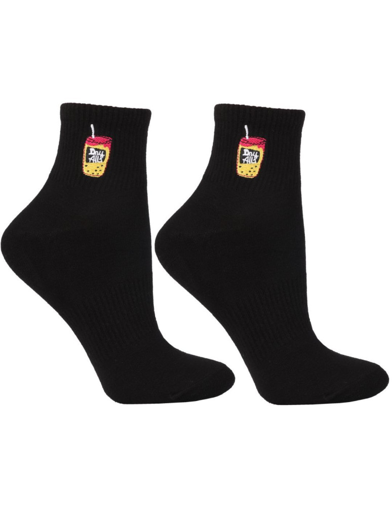 Skarpetki za kostkę - Skarpetki damskie krótkie 3/4 z haftem Fast Food 3-pak WIELOKOLOROWY - produkt moraj.pl 4