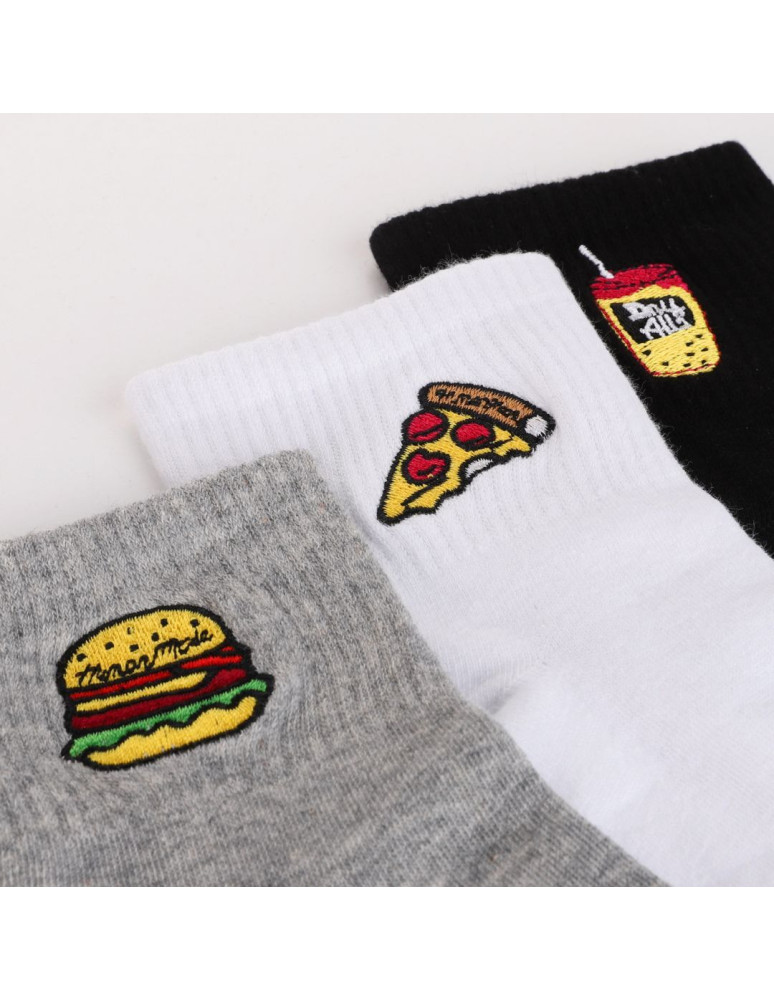 Skarpetki za kostkę - Skarpetki damskie krótkie 3/4 z haftem Fast Food 3-pak WIELOKOLOROWY - produkt moraj.pl 5