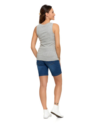 Koszulki i T-shirty - Koszulka damska na ramiączkach Tank-Top bawełniana JASNY SZARY - produkt 3