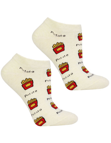 Bawełniane damskie skarpetki stopki wzór w jedzenie 3-pak - produkt 2