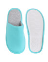 Kapcie damskie bawełniane wsuwane z twardą podeszwą TURKUSOWY