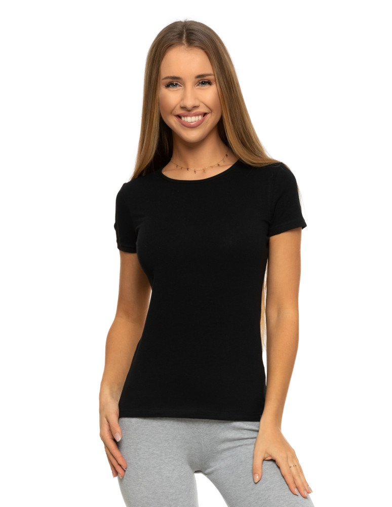 Podkoszulki - Bawełniany podkoszulek damski z krótkim rękawem biały JASNY SZARY - produkt moraj.pl 4