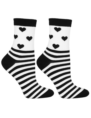 Skarpetki długie damskie bawełniane w paski 3-pak - produkt 2