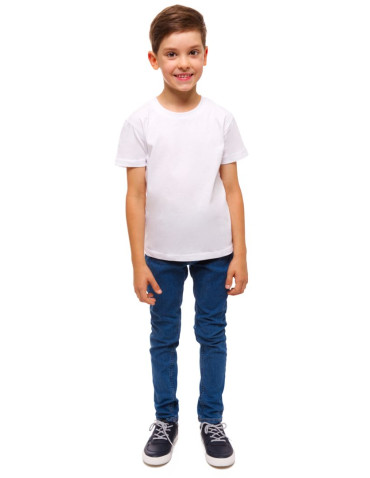 Biała koszulka chłopięca T-shirt na WF dziecięcy  - produkt 2