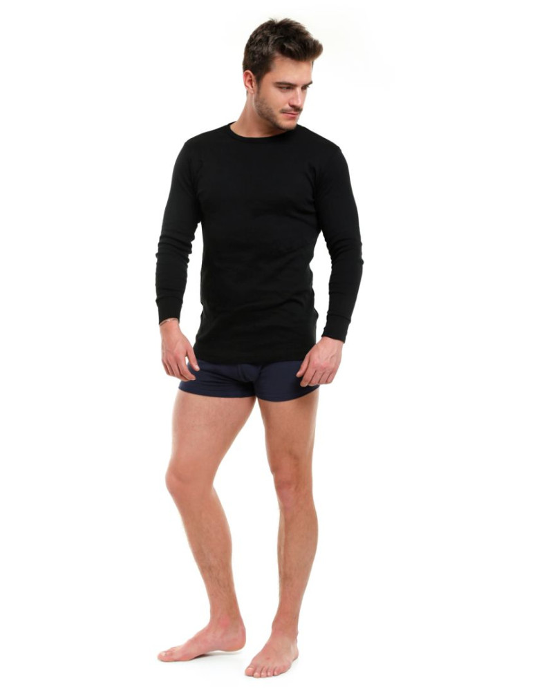 Podkoszulki - Podkoszulek męski z długim rękawem CZARNY  - produkt moraj.pl 2