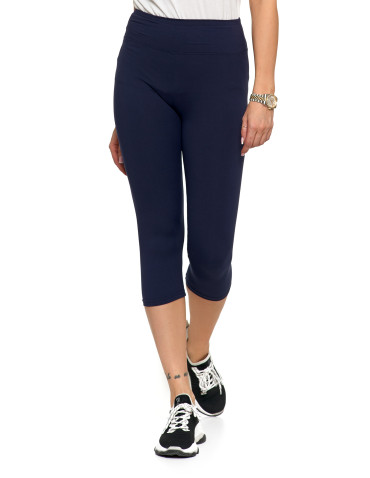 Legginsy damskie - Klasyczne legginsy 3/4 damskie peach touch GRANATOWY - produkt 1