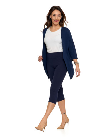 Legginsy damskie - Klasyczne legginsy 3/4 damskie peach touch GRANATOWY - produkt 7