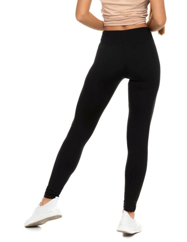 Legginsy damskie - Czarne klasyczne legginsy damskie z wysokim stanem Plus Size CZARNY - produkt moraj.pl 2