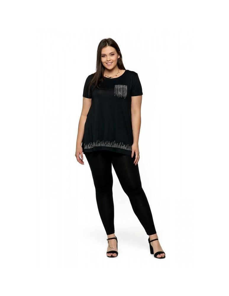 Legginsy damskie - Klasyczne czarne legginsy ocieplane plus size CZARNY - produkt moraj.pl 1