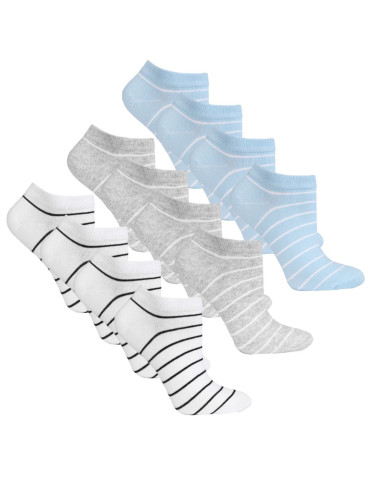 Skarpetki stopki damskie bawełniane w paski 12-pak