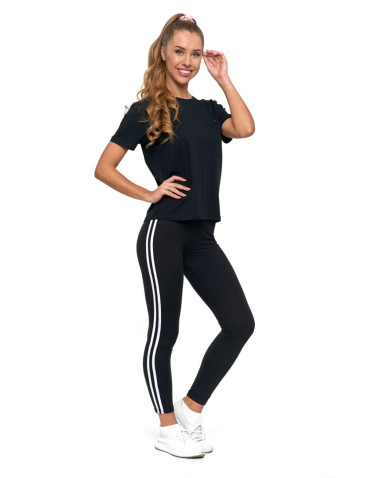 Legginsy damskie z lampasami typu peach touch  - produkt 2