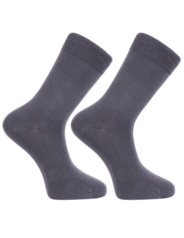 Skarpetki długie - Skarpety męskie bambusowe długie garniturowe CIEMNY SZARY - produkt 1