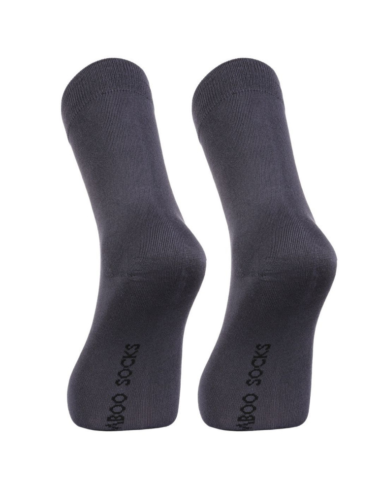 Skarpetki długie - Skarpety męskie bambusowe długie garniturowe CIEMNY SZARY - produkt moraj.pl 2
