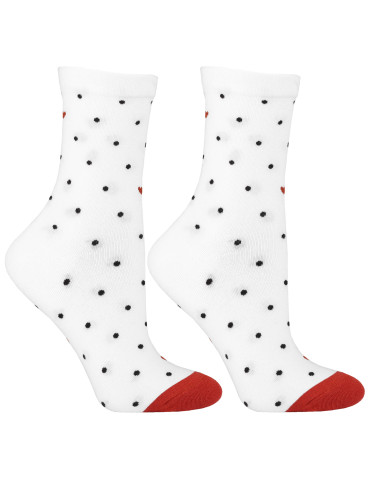 Skarpetki damskie długie bawełniane w groszki 3-pak  - produkt 2