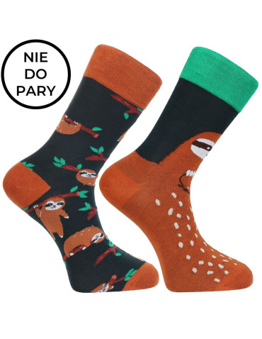 Skarpetki długie - Skarpetki męskie nie do pary bawełniane z leniwcem WIELOKOLOROWY - produkt 3