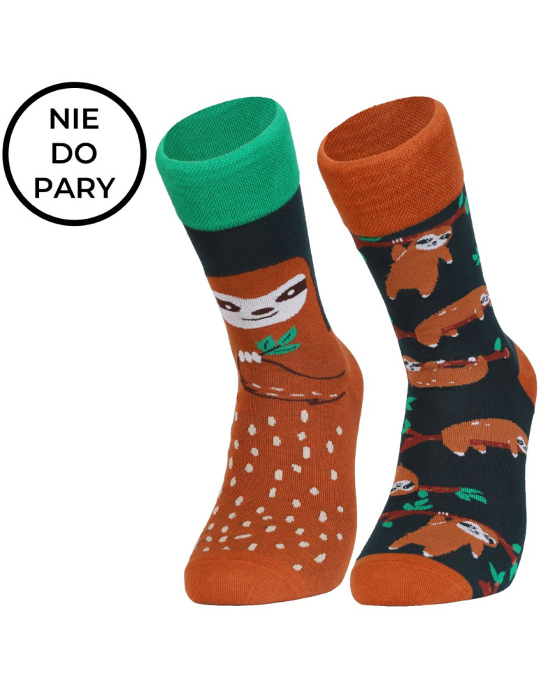 Skarpetki długie - Skarpetki męskie nie do pary bawełniane z leniwcem WIELOKOLOROWY  - produkt moraj.pl 5