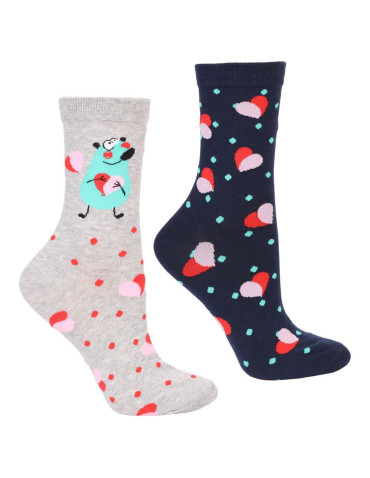 Skarpetki damskie w zabawne wzory walentynki 2-pak