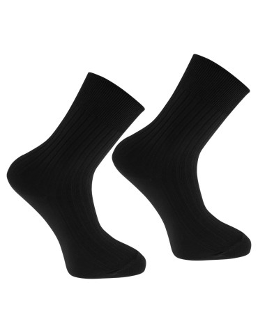 Skarpetki długie - Skarpety męskie bezuciskowe bawełniane z szerokim ściągaczem CZARNY - produkt 1