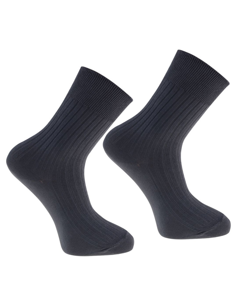 Skarpetki długie - Skarpety męskie bezuciskowe bawełniane z szerokim ściągaczem GRAFIT - produkt moraj.pl 1