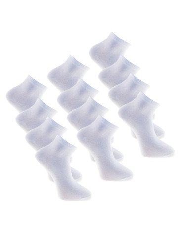 Skarpety damskie 3/4 białe 12-pak