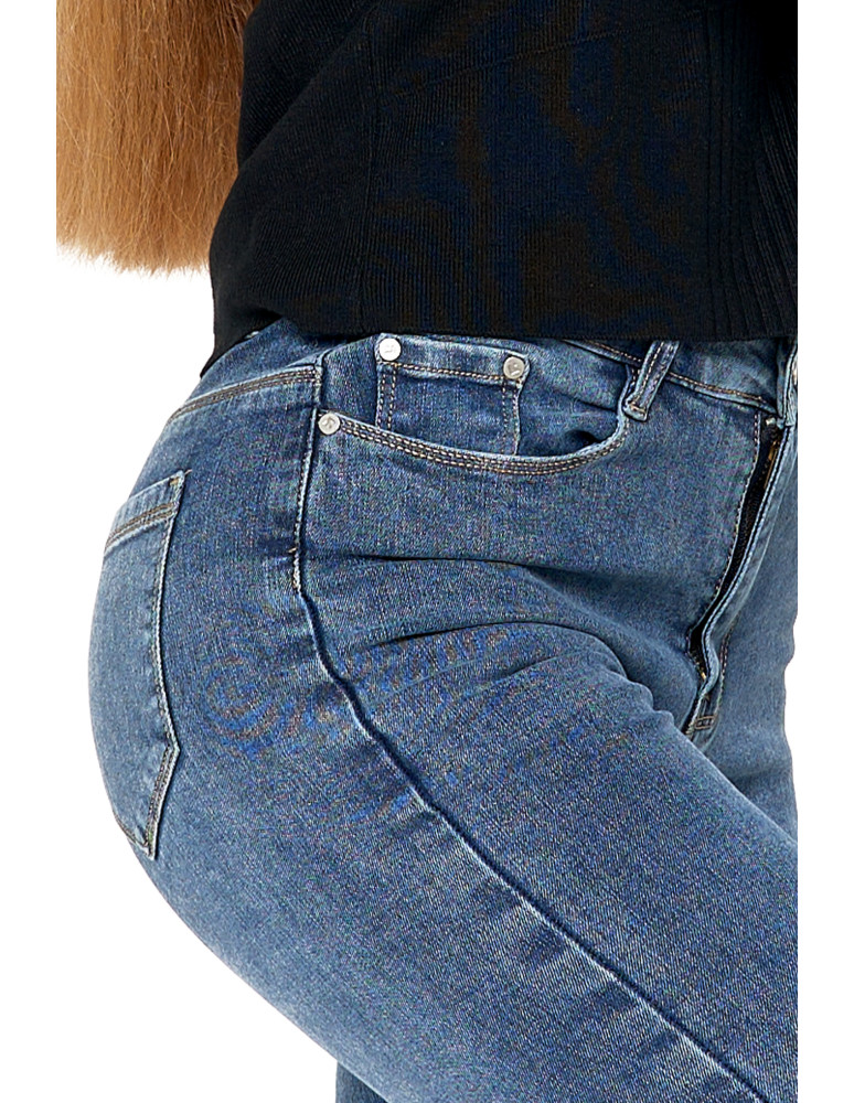 Spodnie damskie - Jeansy spodnie damskie skinny z wysokim stanem JEANS - produkt moraj.pl 6