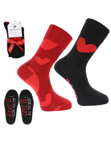 Skarpetki męskie na Walentynki w serduszka 2-pak