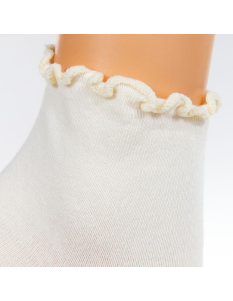 Skarpetki za kostkę - Skarpety damskie 3/4 zakończone bezuciskową falbanką 3-pak WIELOKOLOROWY  - produkt moraj.pl 3