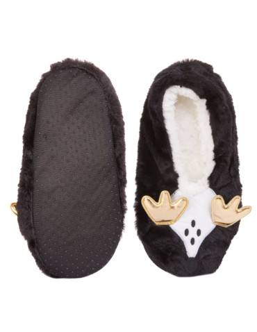 Kapcie damskie świąteczne zwierzątka z futerkiem i abs