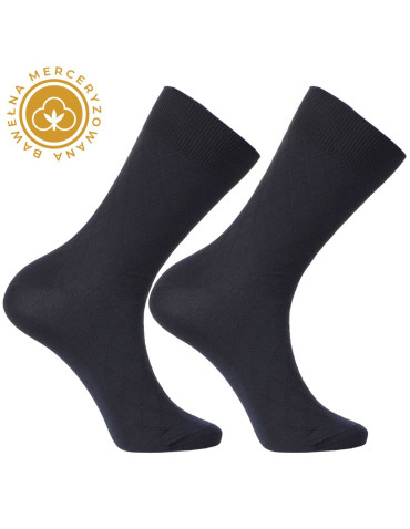 Skarpety męskie garniturowe bawełna merceryzowana wzór