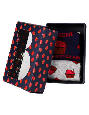 Skarpetki za kostkę - Zestaw skarpetek prezent na Dzień Babci w pudełku 2-pak WIELOKOLOROWY - produkt 7