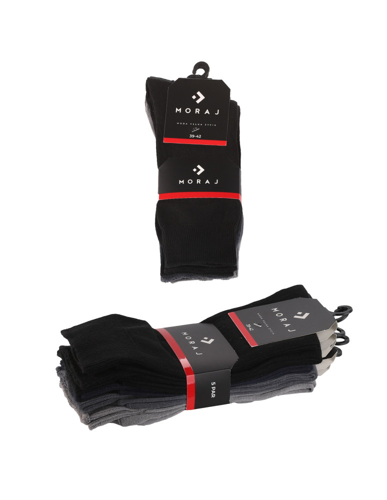 Skarpetki długie - Skarpety długie męskie bawełniane 5-pak CZARNY - produkt moraj.pl 2