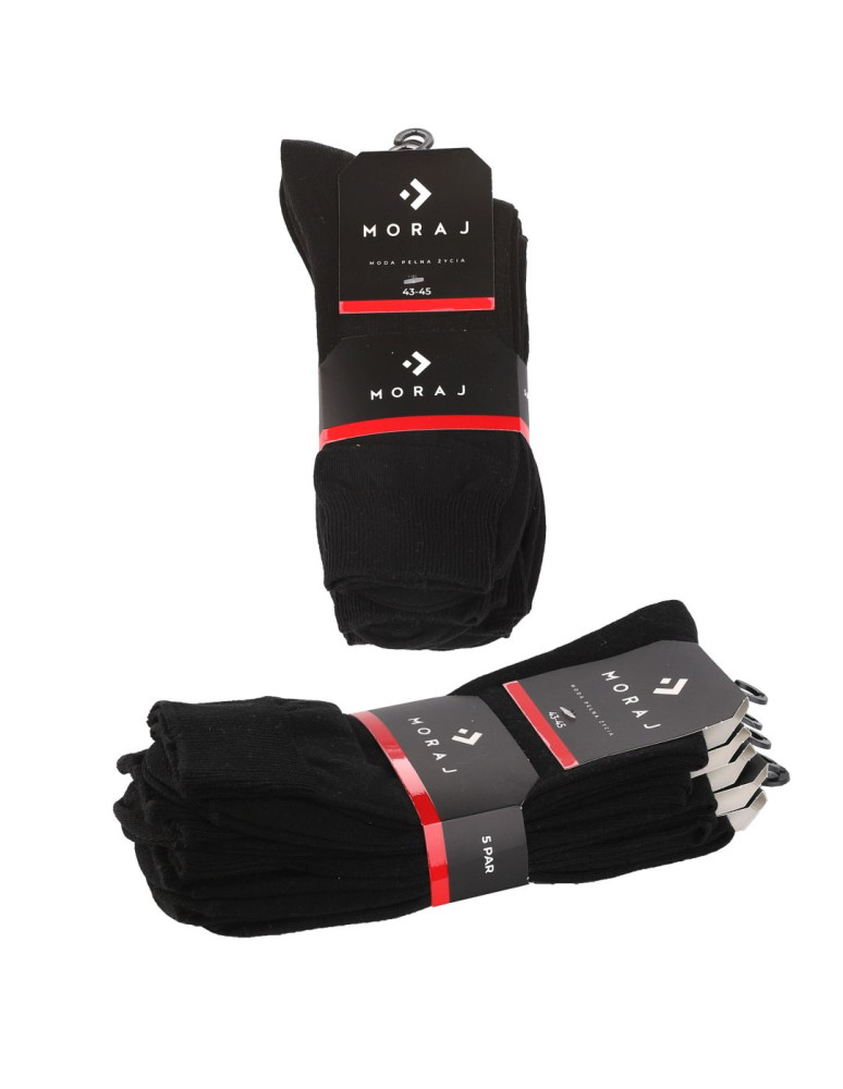 Skarpetki długie - Skarpety długie męskie bawełniane 5-pak CZARNY - produkt moraj.pl 4