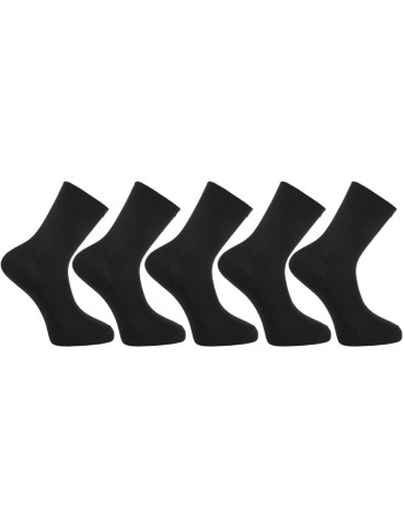 Skarpetki długie - Skarpety męskie długie bawełniane bezuciskowe 5-pak CZARNY - produkt 1