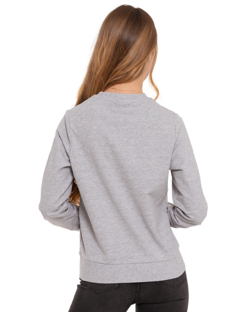 Bluzy damskie - Bluza damska wkładana bez kaptura bawełniana JASNY SZARY - produkt moraj.pl 3