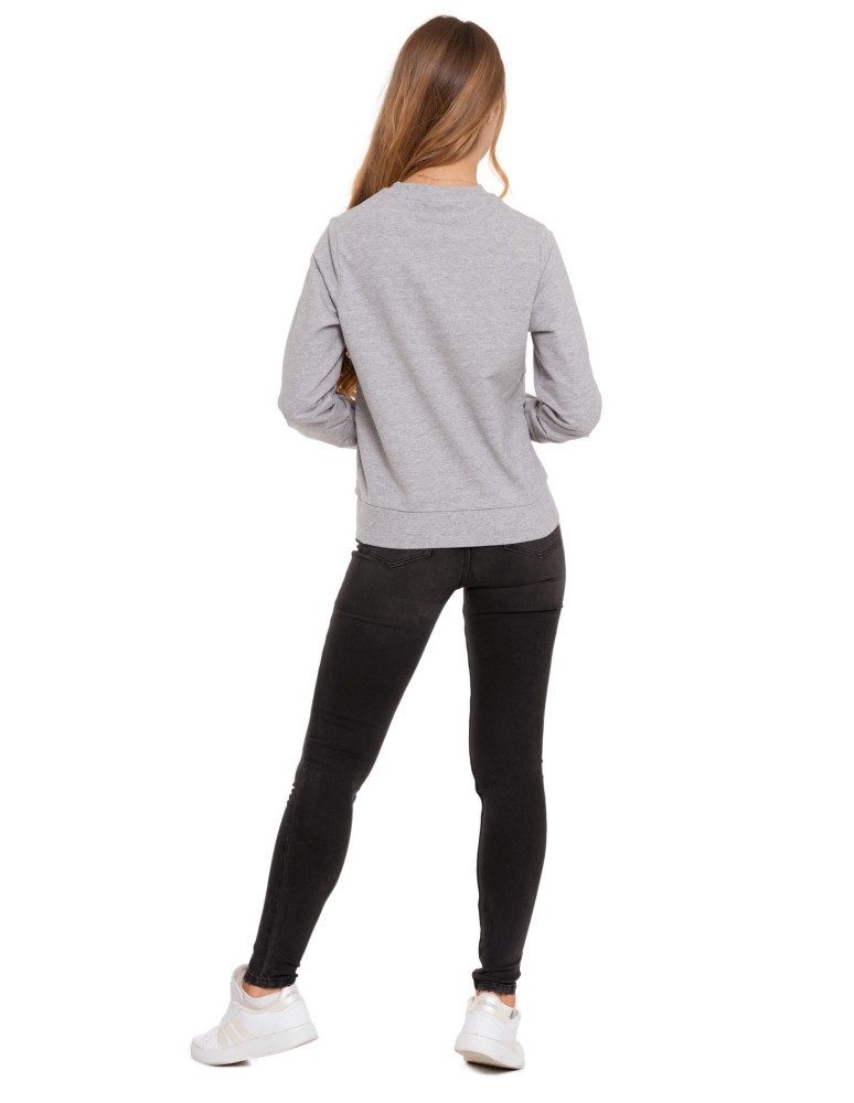 Bluzy damskie - Bluza damska wkładana bez kaptura bawełniana JASNY SZARY - produkt moraj.pl 6