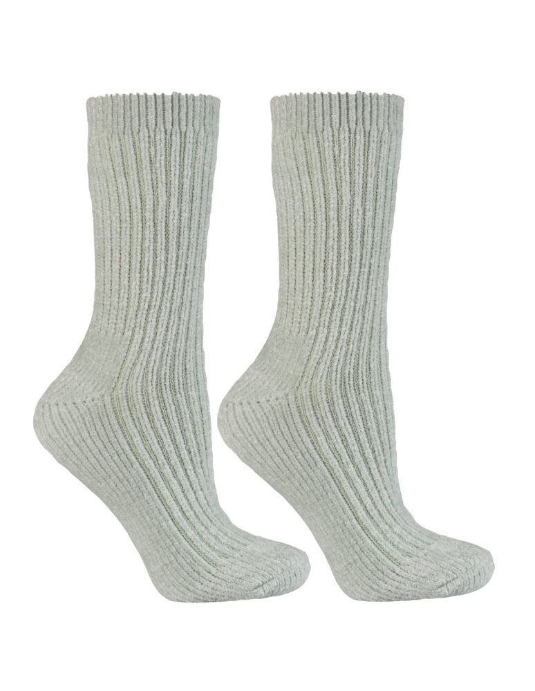 Skarpetki długie - Ciepłe skarpetki damskie szenilowe długie 2-pak WZÓR 3  - produkt moraj.pl 2