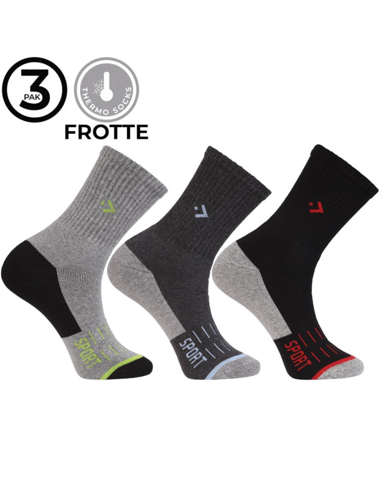 Skarpetki długie - Męskie długie ciepłe skarpety Frotte szeroki ściągacz 3-pak WIELOKOLOROWY - produkt moraj.pl 6